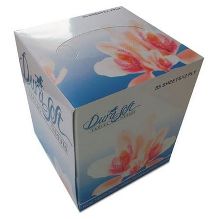 GEN Facial Tissue Cube Box Adult 2-Ply Unscented Strong 36 Boxes, 85 Tissues Per Box