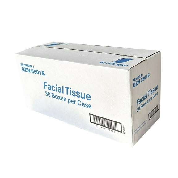 GEN GEN6501B 2-Ply Flat Box Facial Tissue - White (3000/Carton)