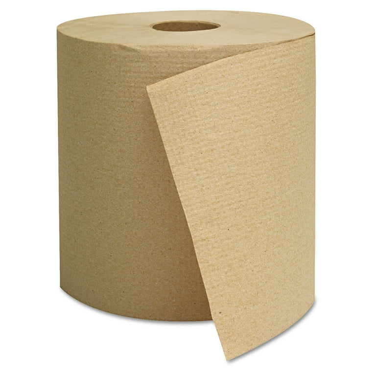 Hardwound Towel, 1-Ply, Brown, 800 ft, 6 Rolls/Carton