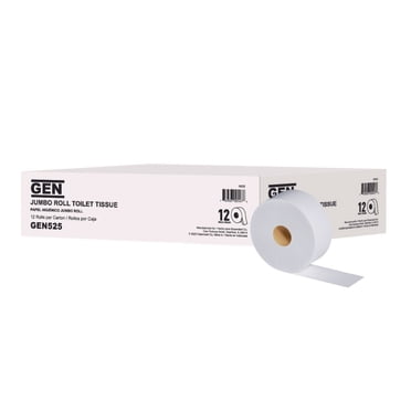 Commercial Jumbo Roll Bathroom Tissue - 2-Ply White - 3.3 X 700 Ft - 12 Rolls/Carton - GEN
