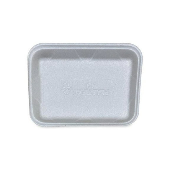 GEN Meat Trays, #4D, 9.47 x 7.12 x 1.32, White, Foam, 500/Carton