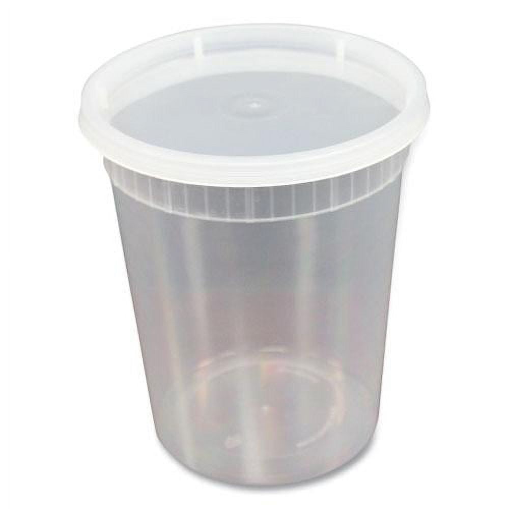 32 oz. Plastic Container with Lid - Clear (240/Carton)