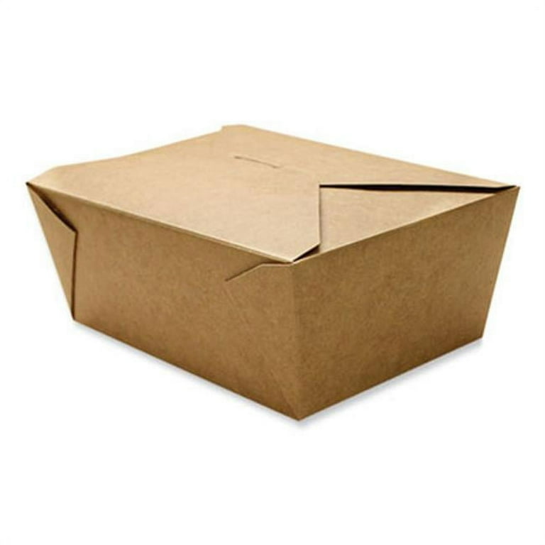 Reclosable Kraft Take-Out Box, 110 oz, Paper, 160/Carton Reclosable Kraft Take-Out Box, 110 oz, Paper, 160/Carton