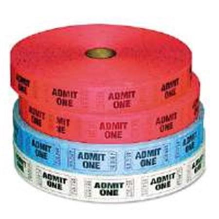 GEN Ticket Multi-Pack - 4 Rolls - 2 Red - 1 Blue - 1 White - 2000 Per Roll