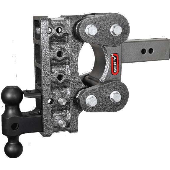 GEN-Y GH-1125 The BOSS TORSION-FLEX Adjustable 7.5" Drop Hitch with GH-051 Dual-Ball, GH-032 Pintle Lock for 2.5" Receiver - 16,000 LB Towing Capacity - 1,700 LB Tongue Weight
