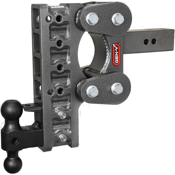 GEN-Y GH-1226 The BOSS TORSION-FLEX Adjustable 10" Drop Hitch with GH-051 Dual-Ball Mount, GH-032 Pintle Lock for 2" Receiver - 16,000 LB Towing Capacity - 1,700 LB Tongue Weight