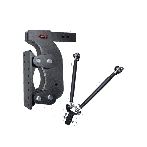 GEN-Y GH-1501 The BOSS TORSION-FLEX Pintle Plate Adjustable 15" Drop Hitch with GH-0101 Stabilizer Kit for 2.5" Receiver - 21,000 LB Towing Capacity - 2,400 LB Tongue Weight
