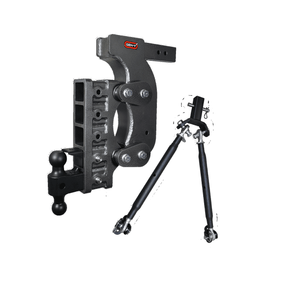 GEN-Y GH-1525 The BOSS TORSION-FLEX Adjustable 18" Drop Hitch with GH-061 Dual-Ball, GH-062 Pintle Lock, GH-0101 Stabilizer Kit for 2.5" Receiver - 21,000 LB Towing Capacity - 2,400 LB Tongue Weight