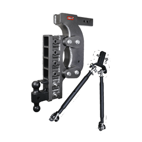 GEN-Y GH-1526 The BOSS TORSION-FLEX Adjustable 21" Drop Hitch with GH-061 Dual-Ball, GH-062 Pintle Lock, GH-0101 Stabilizer Kit for 2.5" Receiver - 21,000 LB Towing Capacity - 2,400 LB Tongue Weight