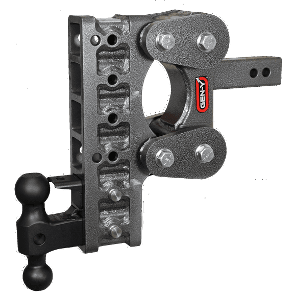 GEN-Y GH-1826 The BOSS TORSION-FLEX Adjustable 12" Drop Hitch with GH-061 Dual-Ball, GH-062 Pintle Lock for 3" Receiver - 21,000 LB Towing Capacity - 2,400 LB Tongue Weight