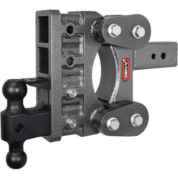 GEN-Y GH-2224 The BOSS TORSION-FLEX Adjustable 6" Drop Hitch with GH-0161 Dual-Ball, GH-0162 Pintle Lock for 3" Receiver - 32,000 LB Towing Capacity - 3,500 LB Tongue Weight