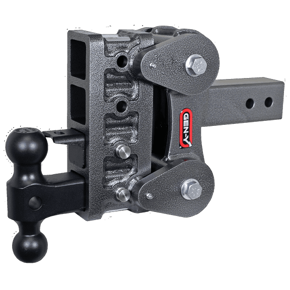 GEN-Y GH-2324 The BOSS TORSION-FLEX Adjustable 5" Drop Hitch with GH-031 Dual-Ball, GH-032 Pintle Lock for 2.5" Receiver - 10,000 LB Towing Capacity - 1,100 LB Tongue Weight