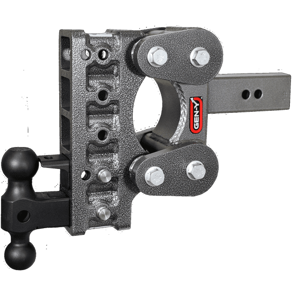GEN-Y GH-2325 The BOSS TORSION-FLEX Adjustable 7.5" Drop Hitch with GH-031 Dual-Ball, GH-032 Pintle Lock for 2.5" Receiver - 10,000 LB Towing Capacity - 1,100 LB Tongue Weight