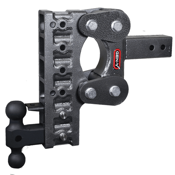 GEN-Y GH-2326 The BOSS TORSION-FLEX Adjustable 10" Drop Hitch with GH-031 Dual-Ball, GH-032 Pintle Lock for 2.5" Receiver - 10,000 LB Towing Capacity - 1,100 LB Tongue Weight