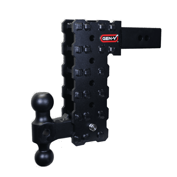 GEN-Y GH-2414X Phantom-X 16K Solid Shank Adjustable 10" Drop Hitch with GH-051 Dual-Ball for 2.5" Receiver - 16,000 LB Towing Capacity - 1,600 LB Tongue Weight