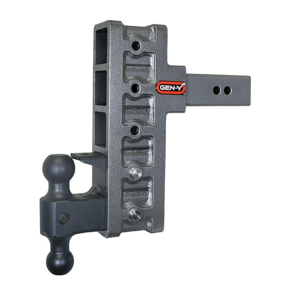 GEN-Y GH-925 MEGA-DUTY Adjustable 9" Offset Drop Hitch with GH-061 Dual-Ball, GH-062 Pintle Lock for 2.5" Receiver - 21,000 LB Towing Capacity - 3,000 LB Tongue Weight