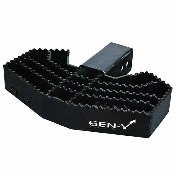GEN-Y Hitch Serrated Hitch Step for 2.5-Inch Towing Receiver, Up to 500 LB Load Capacity with Serrated No Slip Surface, Textured Powder-Coat Finish, Black