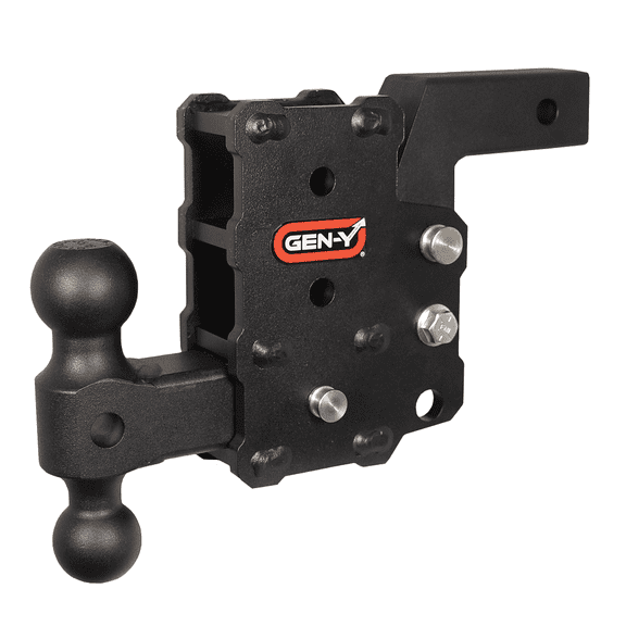GEN-Y Phantom Folding Drop Hitch, 6" Drop with Dual-Ball Mount, 2" Receiver, 12K lb Towing Capacity, 1200 lb Tongue Weight Rating (GH-15011)