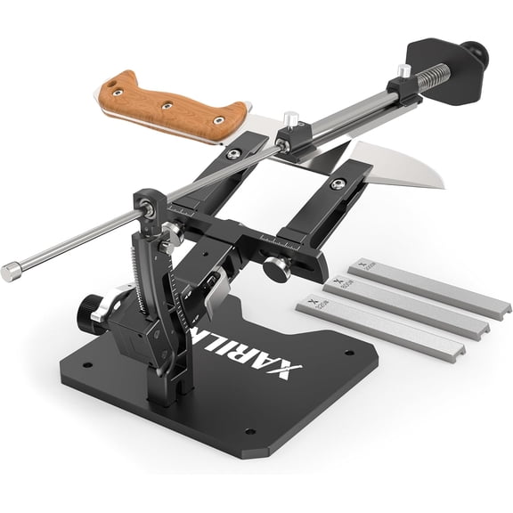 GEN3 Guided Knife Sharpening System, Aluminium | Professional knife sharpener, Kit W / 3 Al Plates Diamond (320#, 800#, 2000#) for For Hunting & Kitchen Knives