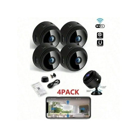 GENAI 1/2/4pcs Home Security Camera -720P WiFi Nanny Cam With Night Vision, Motion Detection, And Home Security For Indoor Outdoor Pet Monitoring - Compact And Discreet Design (Support 2.4GWIFl Only)