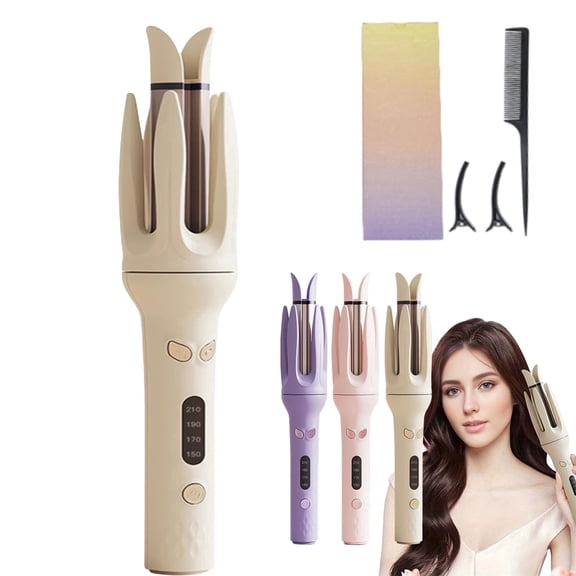 LESROLL 28mm Ceramic Auto Hair Curler – Rotating Long Barrel, Anti-Tangle, Voice Timer, Beach Waves