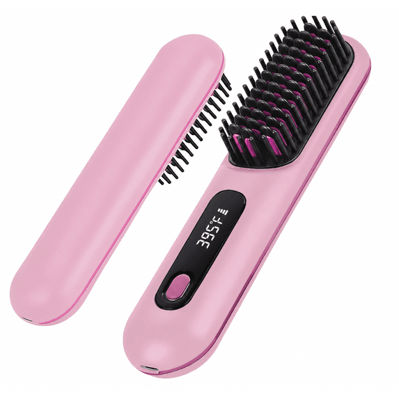 Cordless Hair Straightener Brush,Portable Hot Comb, USB Rechargeable ...