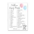 thumbnail image 1 of GENDER REVEAL Party Game — CARTOON PARENT MATCH Game — Pack of 25 — Elephant Pink or Blue Baby Shower Game, Match Famous Cartoon Parents Co-ed Fun Shower Activity, Star Kids Match Game G510-DPM, 1 of 9
