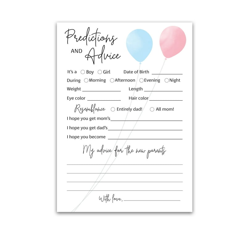 gender-reveal-prediction-and-advice-cards-pack-of-25-minimalist-balloons-blue-or-pink-baby-shower-games-new-parents-mom-dad-mommy-daddy-message-shower-activity-keepsake-book for Free Gender Reveal Printables Games GENDER REVEAL Prediction and Advice Cards - Pack of 25 - Minimalist Balloons Blue or Pink Baby Shower Games, New Parents, Mom & Dad, Mommy & Daddy Message Shower Activity Keepsake Book for Free Gender Reveal Printables Games
