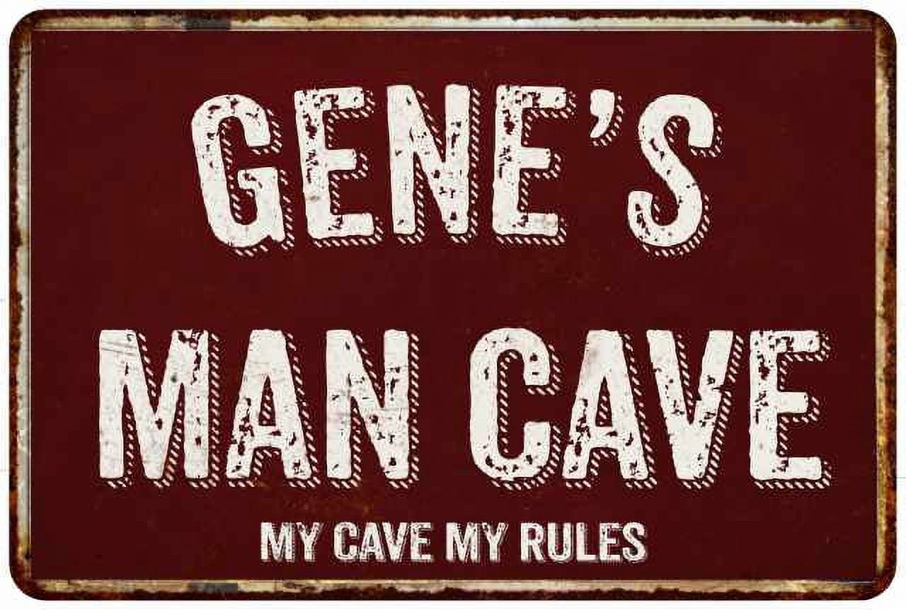 GENE'S Man Cave Red Grunge Sign 16 x 24 Matte Finish Metal Sign ...