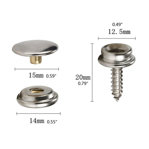 GENEMA 10 Sets Stainless Steel Snap Fastener Marine Yacht Boat Canvas Cover Tool Button