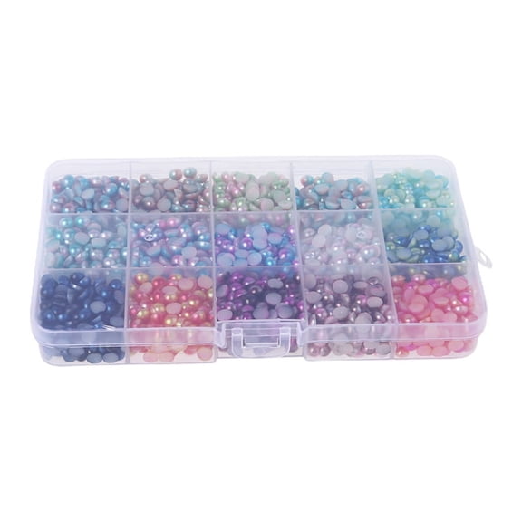 GENEMA 1050/3000/3750/7500pcs Gradient Imitation Pearls Half Round Flatback Pearl Beads DIY Material Art Crafts Scrapbook Jewelry Making