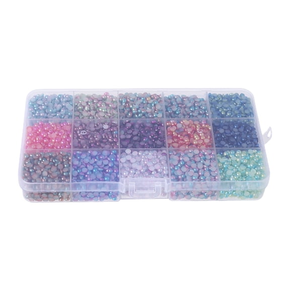 GENEMA 1050/3000/3750/7500pcs Gradient Imitation Pearls Half Round Flatback Pearl Beads DIY Material Art Crafts Scrapbook Jewelry Making