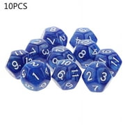 GENEMA 10pcs 12 Sided Dice D12 Polyhedral Dice Family Party RPG Board Game Accessories