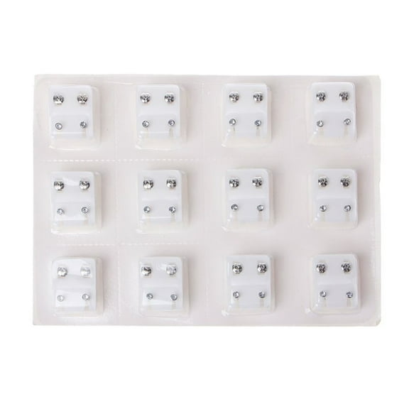 GENEMA 12 Pairs Ear Gun Piercing Crystals Earrings Copper 3mm CZ Studs Piercing Jewelry Ear Studs