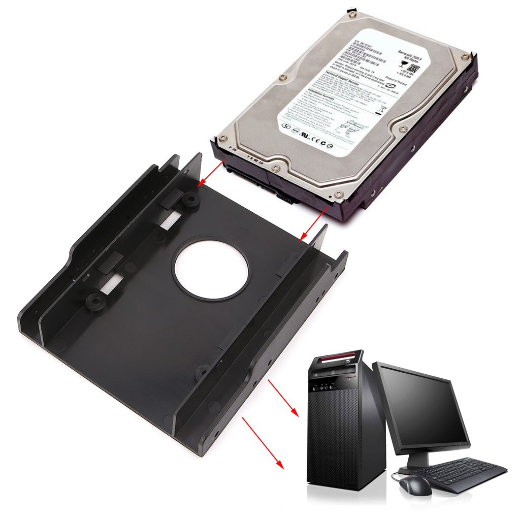 2.5 To 3.5 Bay SSD/HDD Metal Mounting Bracket Adapter Tray With SAS Cable