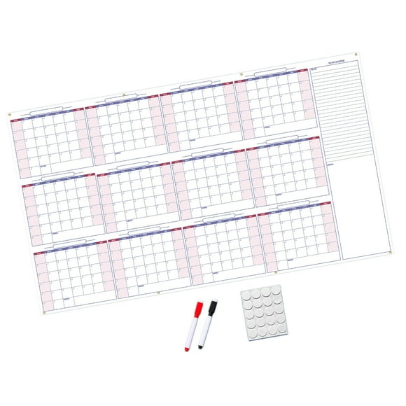 GENEMA 2026 Full Year to View Calendar Erasable Wall Planner Home Organiser Planner