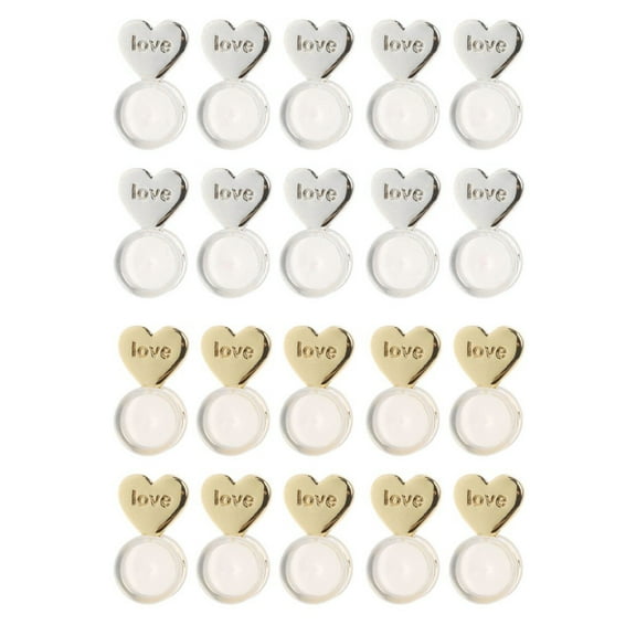 GENEMA 20Pcs Heart Magic Earring Lifters Earrings Nut Ear Lobe Support Backs Adjustable