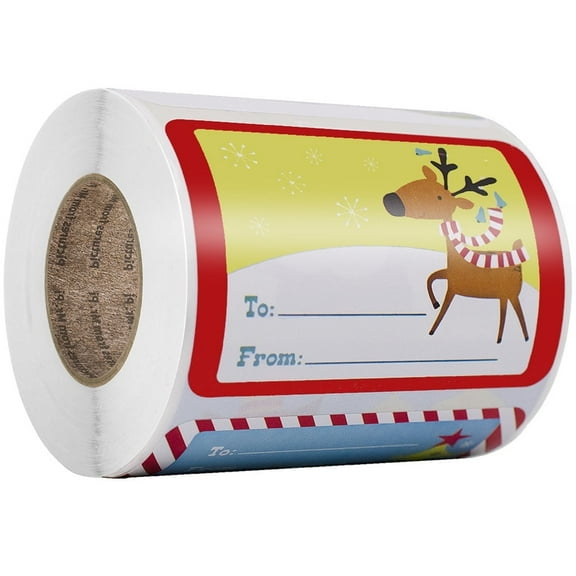 GENEMA 250pcs 6 Designs Adhesive Christmas Gift Name Tags XMAS Stickers Present Seal Labels Christmas Decals Gift Package Decor