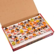 GENEMA 50 Pcs/Set Halloween LED Rings Light Up Flash Rings Luminous Ring Decoration Trick or Treat Goody Bag Fillers Gift Prize