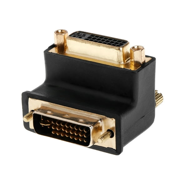 GENEMA 90 Degree Right Angled DVI 24+5 D DVI-D Digital Dual Link Male To Female Extension Adapter for HDTV LCD Monitor