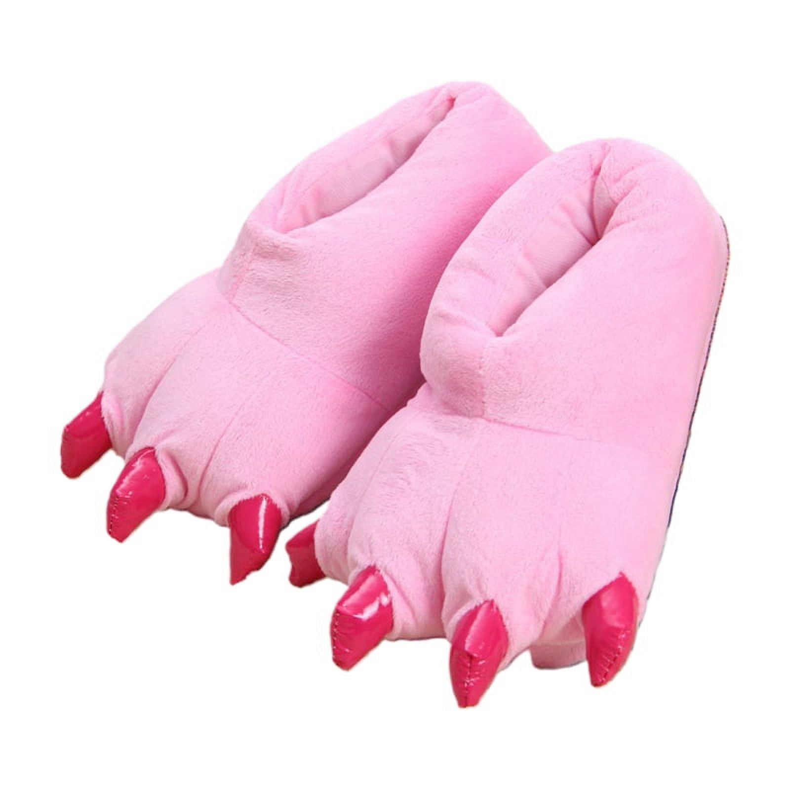 Cute Cat Paw Slippers Soft Plush Slip On Indoor Sleepers For Men Women