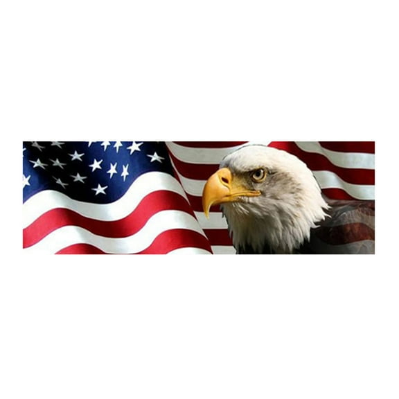 GENEMA American Flag Eagle Rear Window Graphic Perf Decal Print Sticker Truck SUV (Blowing in Wind) Be a Patriot