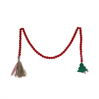 Red decorative wooden bead garland, Christmas tree garland – Deco Azul