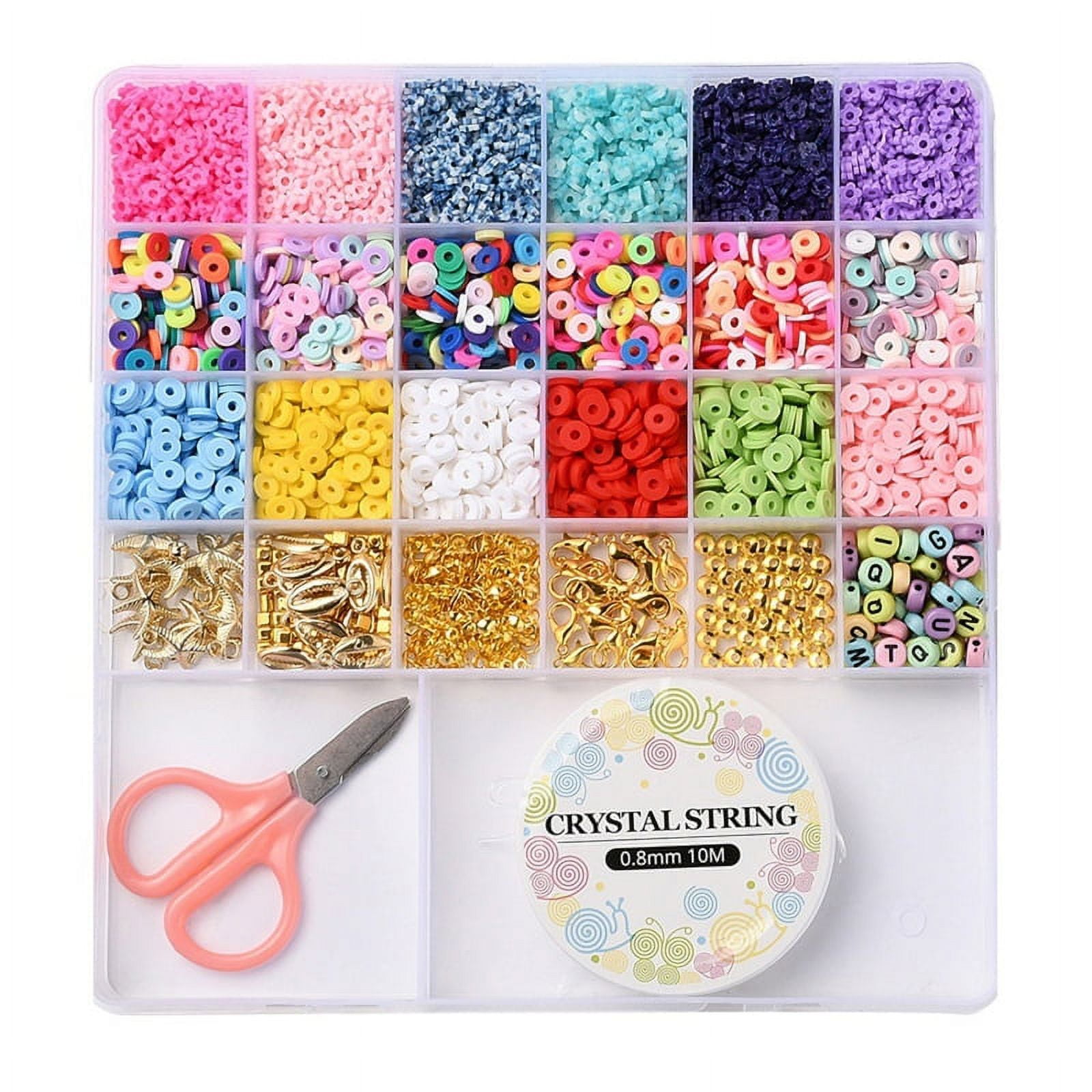 FGY 5540PCS Clay Beads Kit 24 Colors 6mm, DIY Bead Bracelet Kit
