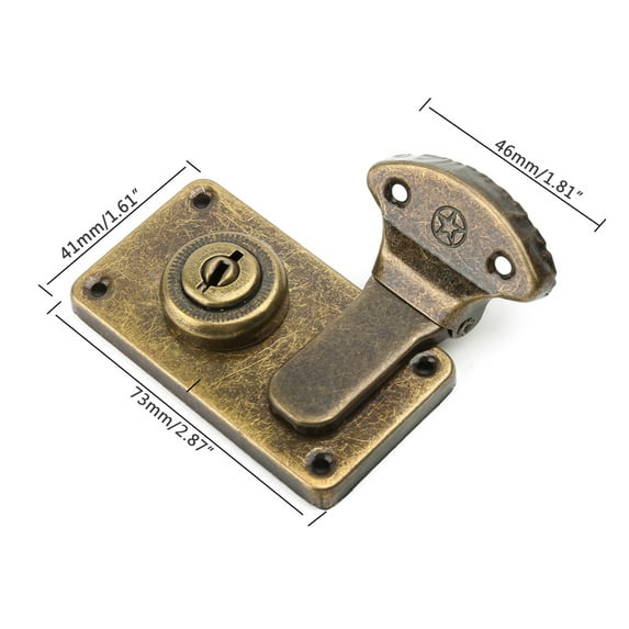 GENEMA Bronze Tone Leather Suitcase Buckle Box Vintage Metal Lock Antique Toggle Hasp Latch