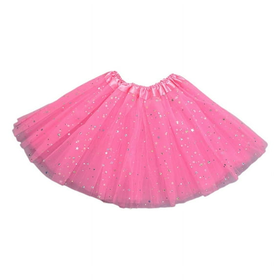 GENEMA Children Kids Girls Shiny Sequins Ballet Skirts Elastic Mesh Tutu Ballerina Dress Gymnastics Princess Dancing Skirt