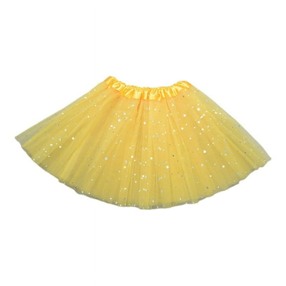 GENEMA Children Kids Girls Shiny Sequins Ballet Skirts Elastic Mesh Tutu Ballerina Dress Gymnastics Princess Dancing Skirt