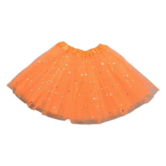 GENEMA Children Kids Girls Shiny Sequins Ballet Skirts Elastic Mesh Tutu Ballerina Dress Gymnastics Princess Dancing Skirt