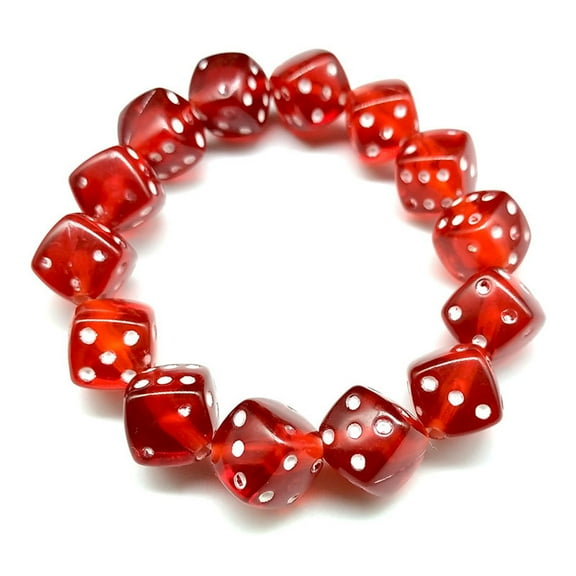 GENEMA Colorful Acrylic Dice Beads Stretch Bracelets Funny Game Lucky Dice Bracelets