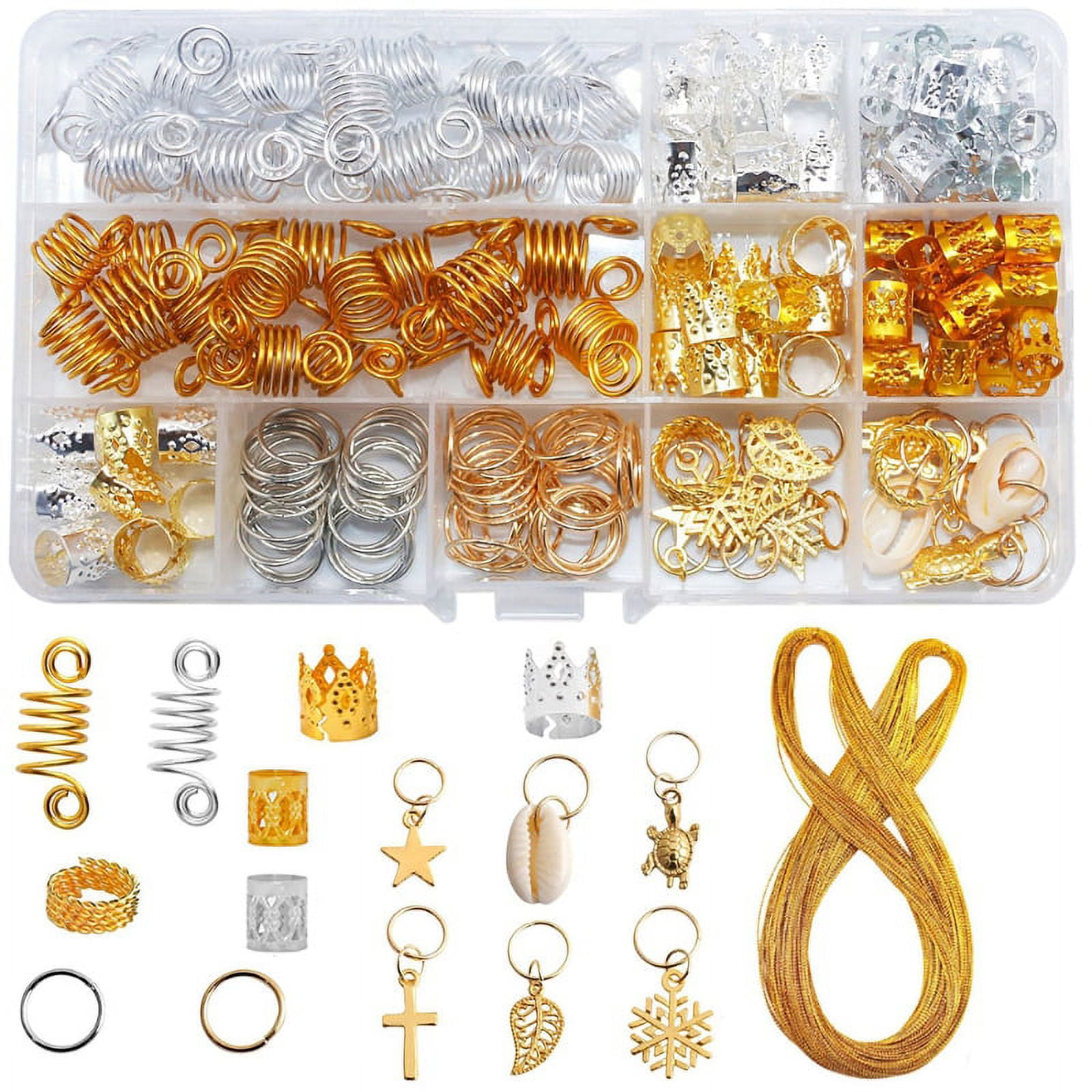 128 Pieces Loc Jewelry for Hair Dreadlocks Handmade Wire Wrapped Natural  Crystal Adornment Braid Accessories Butterfly Hair Rings Hair Charms Hair